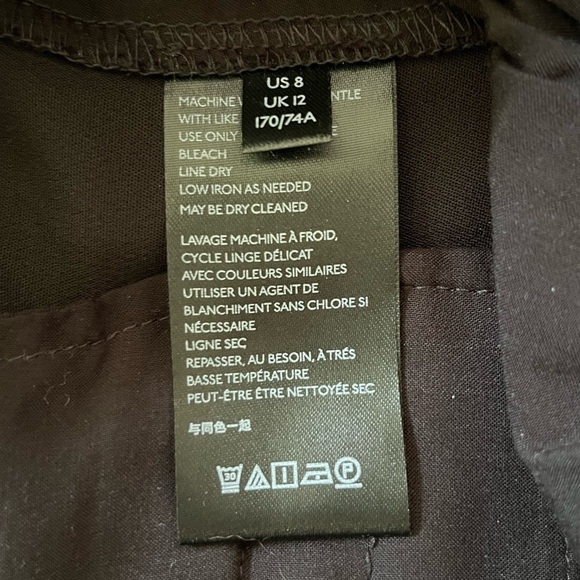 By Anthropologie Sasha button fly high waist tapered leg black trousers size 8 - Picture 12 of 16